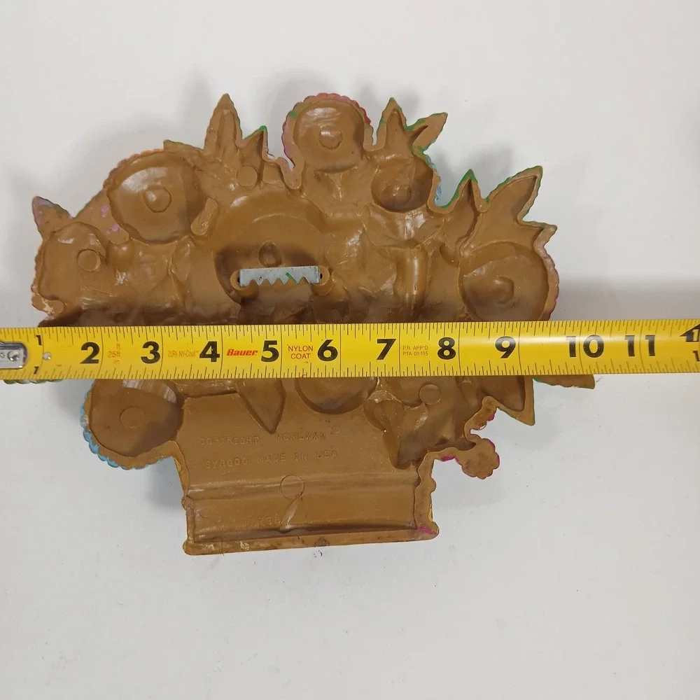 Vintage Syroco Molded Plastic Flower Basket Wall Plaque Decor Retro 1975 USA